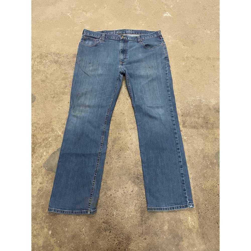 Carhartt 102804-498 Jeans Mens 40x32 Medium‎ Wash Blue Relaxed Straight Zip Fly